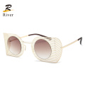 New European and American Personality Mesh Frame Metal Sunglasses